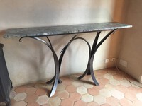 console Granit Gauguin et fer forg&eacute;, 1750 �