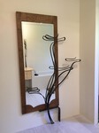 porte ancienne  transform&eacute;e en porte serviette miroir